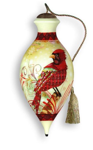Glass Cardinal Christmas Ornament