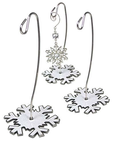 Glitter Snowflake Display Stands - Set of 3