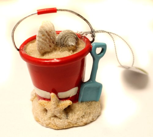 Beach Pail with Shells and Shovel Ornament
