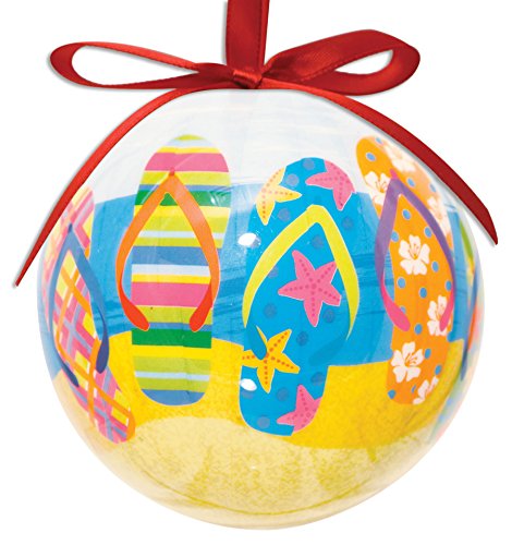 Flip Flop Design Hanging Ball Christmas Ornament High Gloss Resin