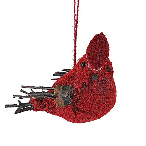 Burlap Red Cardinal Ornament