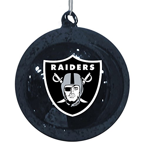 Oakland Raiders Mercury Glass Ball Ornament