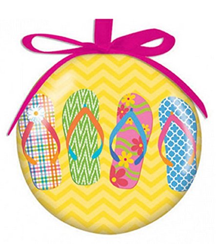 Flip Flop Parade Design Hanging Ball Christmas Ornament High Gloss Resin
