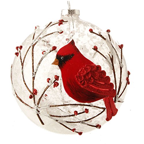 Snowy Red Cardinal Ornament