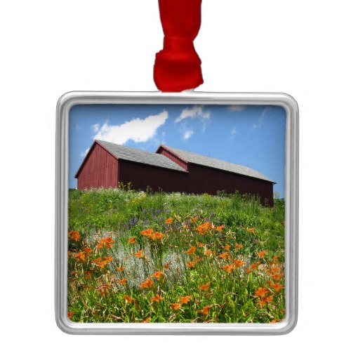 Red Barn Christmas Ornament