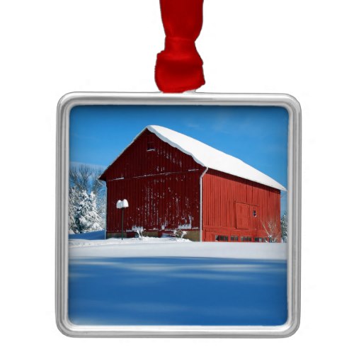 Red Barn Christmas Tree Ornaments